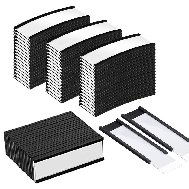Haploon 50 PCS Magnetic Data Card Holders 1 x 2 Inch Magnetic Label Holder Magnetic Labels with 50 Magnets and 50 Cards Magnetic Sign Holder for Metal Shelving, Metal Racks, Metal Mailboxes - Image 1